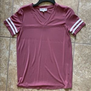 Deep purple/ Pink V-Neck tee